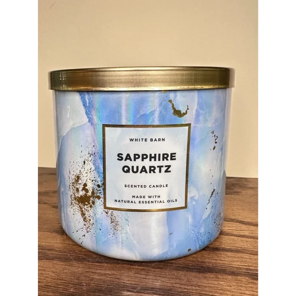 Bath & Body Works White Barn Candle Sapphire Quartz 14.5 oz 3 Wick